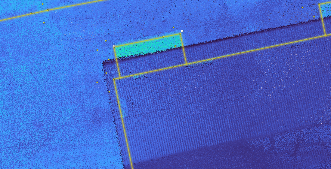 Amprenta la sol a cladirilor cu drone si sistem LiDAR